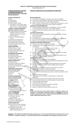 private / confidential information protocol and checklist