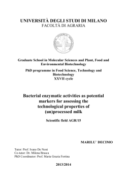 UNIVERSIT&Agrave; DEGLI STUDI DI MILANO Bacterial enzymatic
