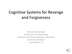 Cognitive Systems for Revenge and Forgiveness