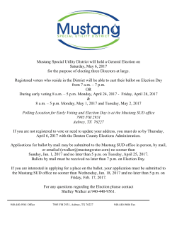 Mustang Special Utility District will hold a General Election on