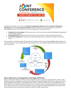 Joint conference on Acupuncture, Oncology and Fascia: