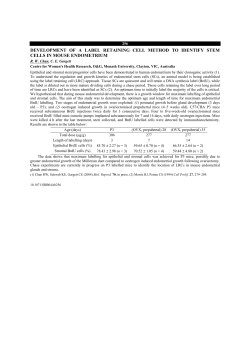development of a label retaining cell method to identify stem cells in