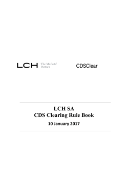 LCH SA CDS Clearing Rule Book