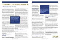 defending class actions in canada