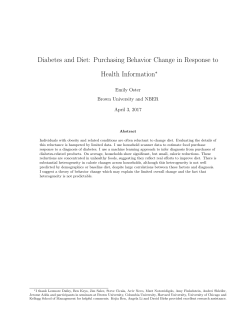 Diabetes and Diet: Purchasing Behavior Change