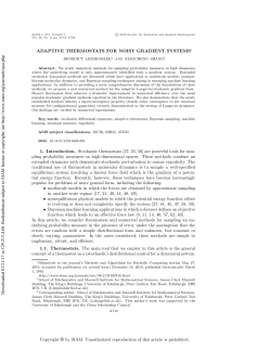 Adaptive Thermostats for Noisy Gradient Systems | SIAM Journal on