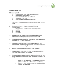 8. VISIONING ACTIVITY Materials required: Sticky notes or index