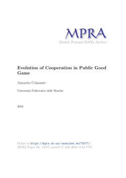 Evolution of Cooperation in Public Good Game
