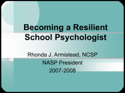 Becoming a Resilient School Psychologist