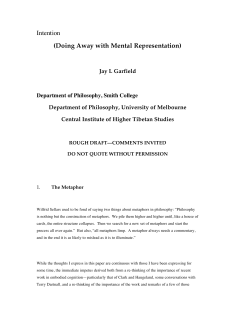 Intention (Doing Away with Mental Representation)