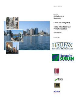 Halifax Regional Municipality Community Energy Plan Task 2