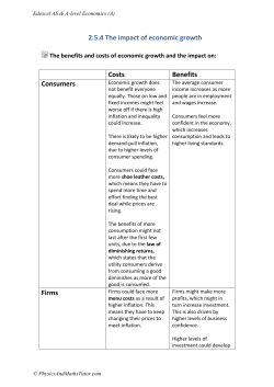 2.5.4 The impact of economic growth Costs Benefits Consumers Firms