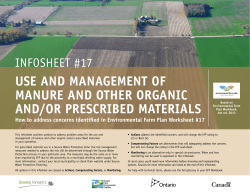 use and management of manure and other organic and/or