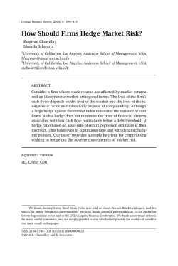 How Should Firms Hedge Market Risk?