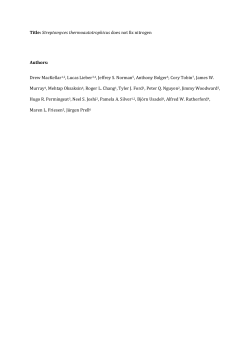 Title: Streptomyces thermoautotrophicus does not fix nitrogen