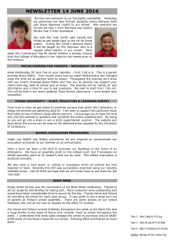 Newsletter 14June 2016 - Temuka Primary School