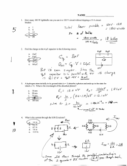 Page 1 NAME 1. How many 100 W lightbulbs can you use in a 120