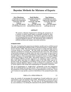 Bayesian Methods for Mixtures of Experts