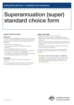 Superannuation (super) standard choice form