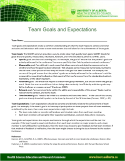Team Goals and Expectations