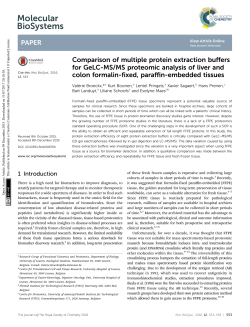 Comparison of multiple protein extraction buffers for GeLC