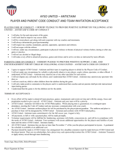ayso united &ndash; antietaim player and parent code conduct and team