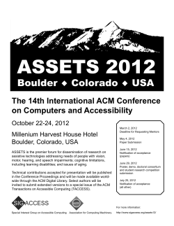 The 14th International ACM Conference on Computers and