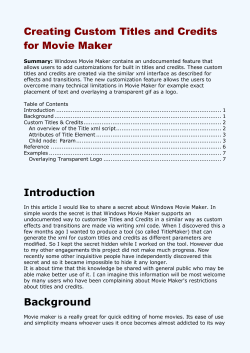 Making Custom Title and Credits