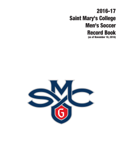 2016-17 Saint Mary`s College Men`s Soccer Record Book