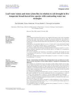 Leaf water status and stem xylem flux in relation to soil drought in