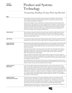 Transporting, Handling, Storing — Plastering Materials