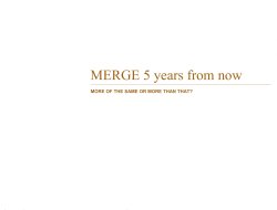 MERGE 5 years from now