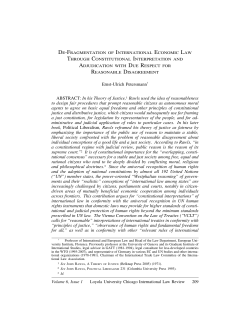 Ernst-Ulrich Petersmann&dagger; ABSTRACT: In his Theory of Justice,1