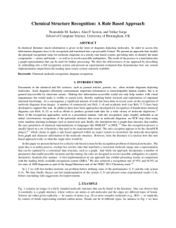 Chemical Structure Recognition: A Rule Based Approach