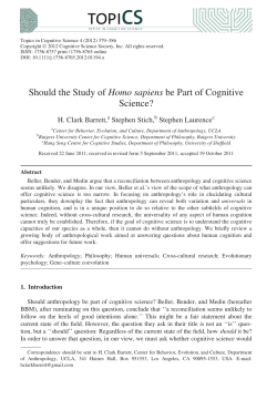 Should the Study of Homo sapiens be Part of Cognitive Science?