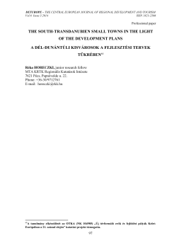 the south-transdanubien small towns in the light of the