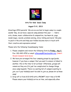 Arts For Kids` Souls Camp August 5-9, 2013