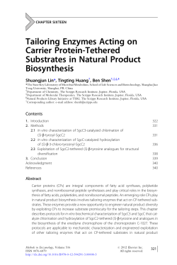 Tailoring Enzymes Acting on Carrier Protein
