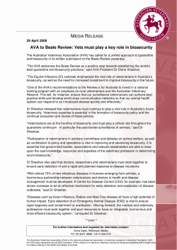 AVA to Beale Review: Vets must play a key role in biosecurity