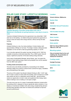 Solar case study: Lifestyle Working