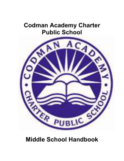 Codman Academy Charter Public School Middle School Handbook