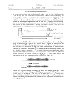 Fluids-ID:----------------- Final Exam Time