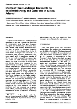 Effects of Three Landscape Treatments on Residential Energy and