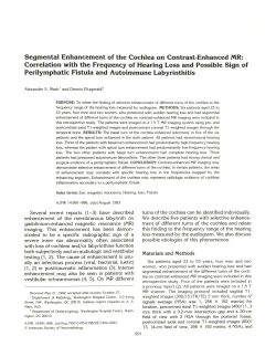Segmental Enhancement of the Cochlea on Contrast