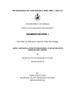 Bid Identification No - Regional Plant Resource Centre