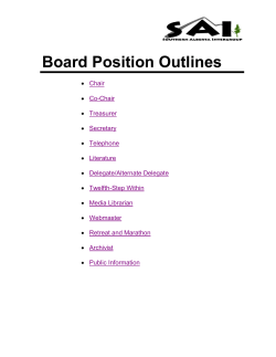 Board Position Outlines - OA Southern Alberta Intergroup