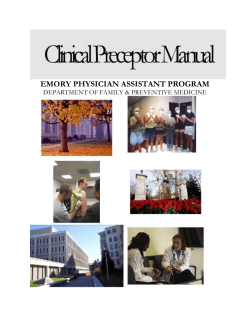 Preceptor Manual - Emory University School of Medicine