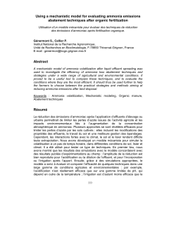 Using a mechanistic model for evaluating ammonia