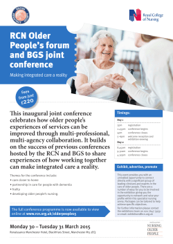 RCN Older People`s forum and BGS joint conference