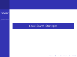 Local Search Strategies